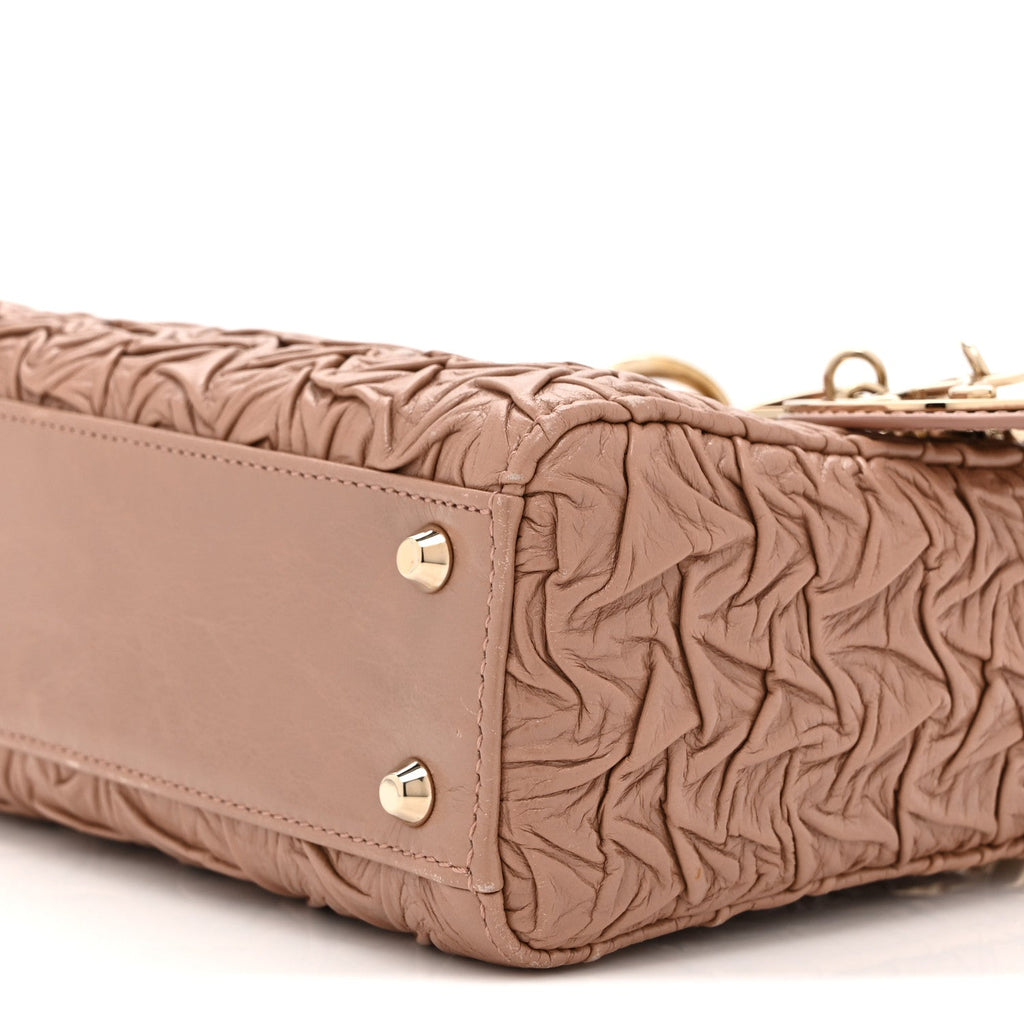 Lambskin Gathered Mini Lady Dior Fard