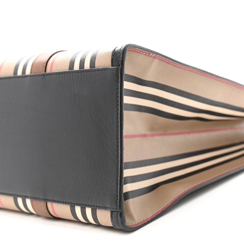 E-Canvas Stripe Book Tote Tan Archive Beige