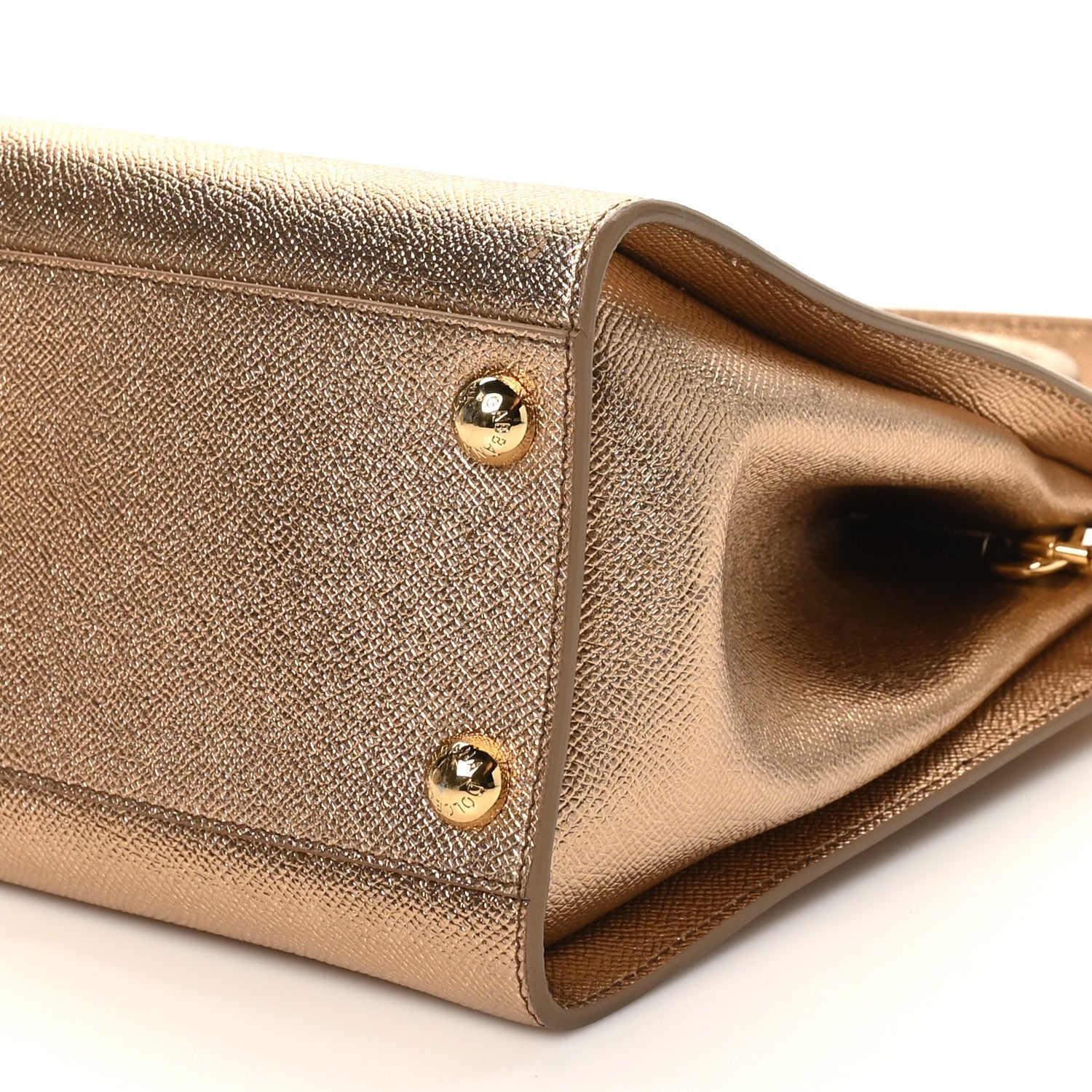 Metallic Dauphine Medium Frame Tote Gold