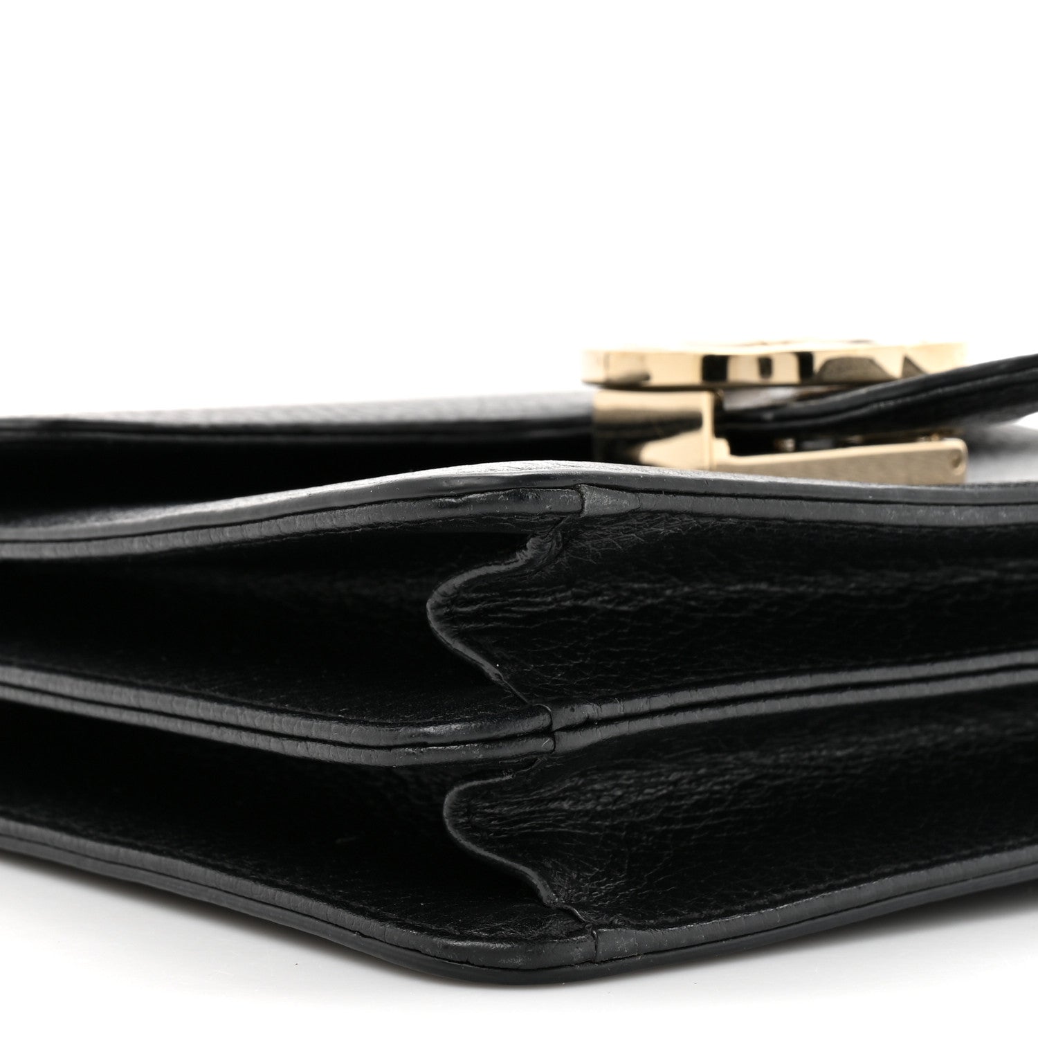 Dollar Calfskin Small Interlocking G Shoulder Bag Black