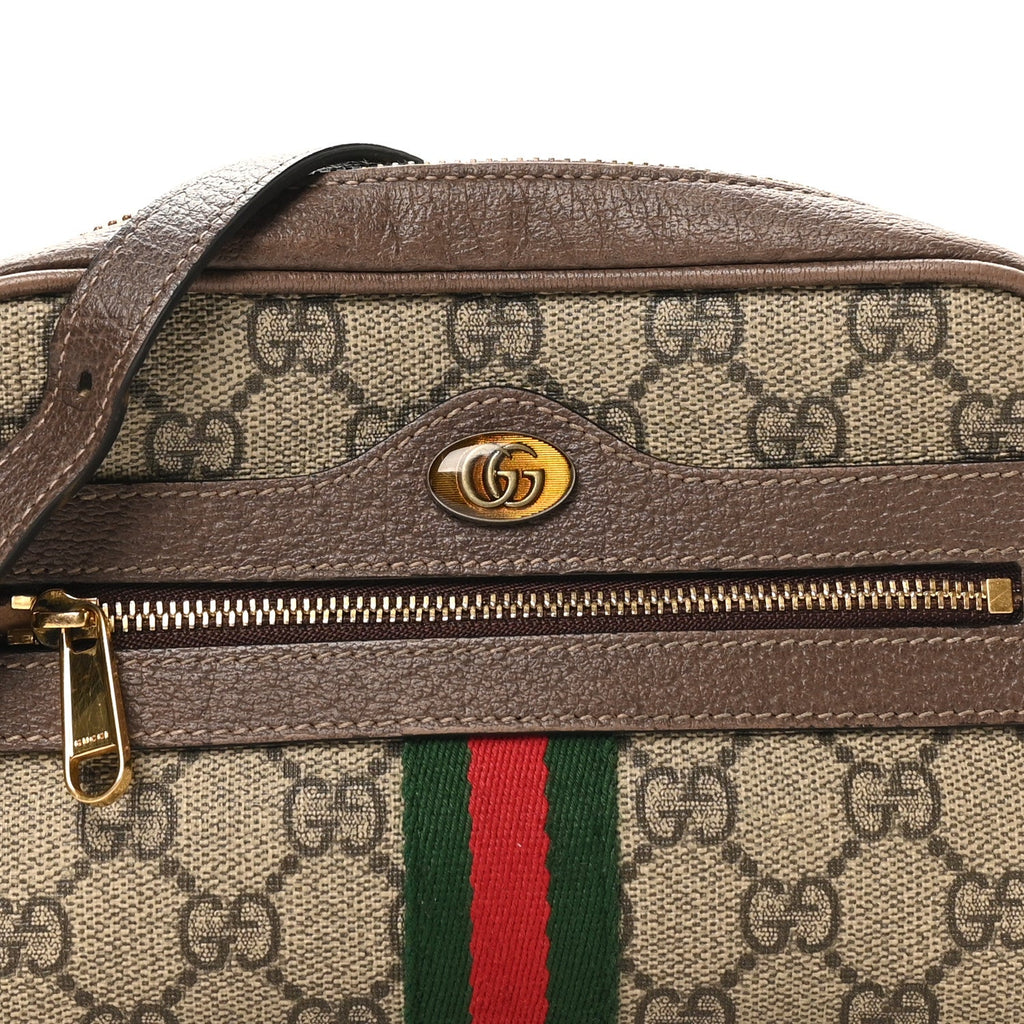 GG Supreme Monogram Web Mini Ophidia Shoulder Bag Brown