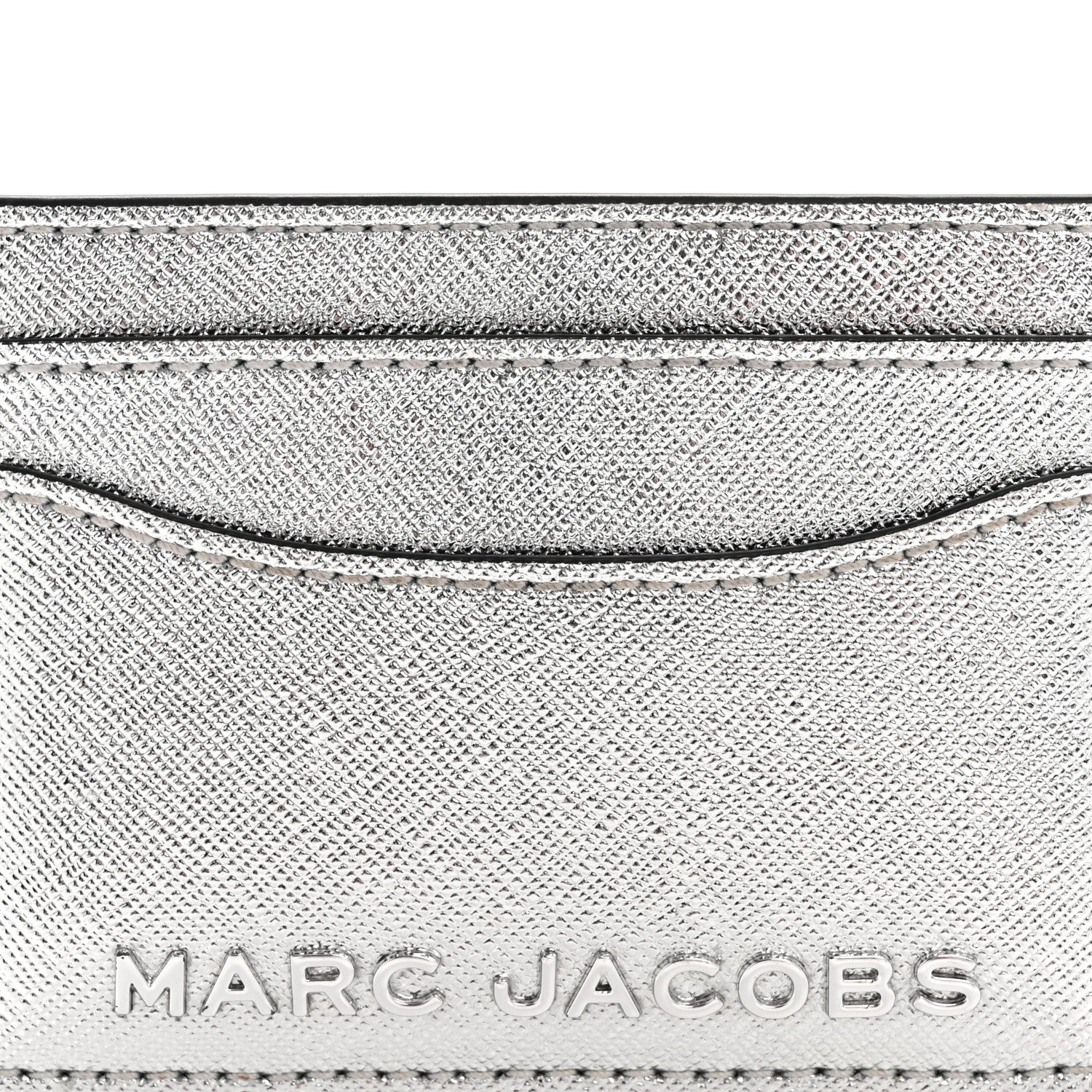 Metallic Saffiano holder Silver