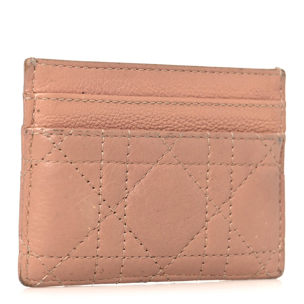 Supple Calfskin Cannage Caro Five-Slot  Holder Rose Des Vents