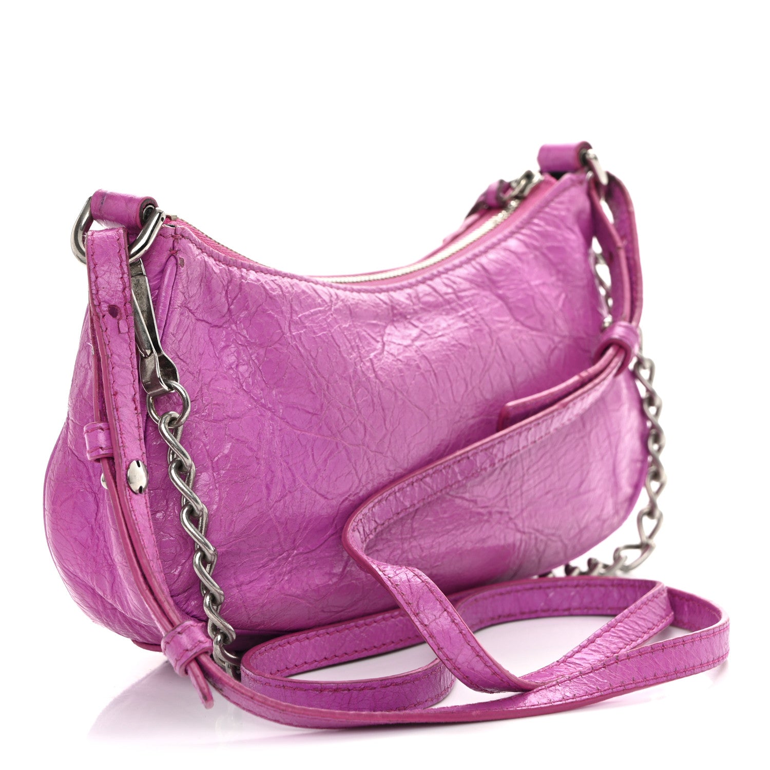 Agneau Arena Le Cagole Mini Purse With Chain Lipstick Pink