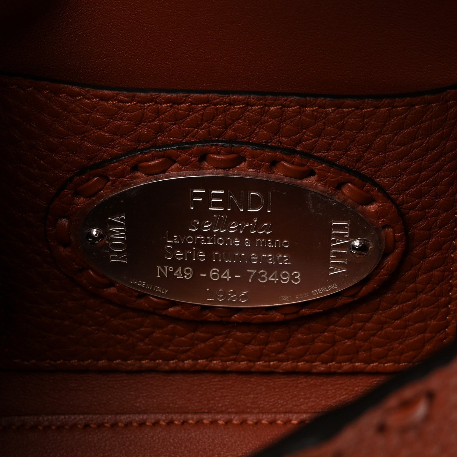 Cuoio Romano Selleria Macro Stitchings Mini Baguette Sienna
