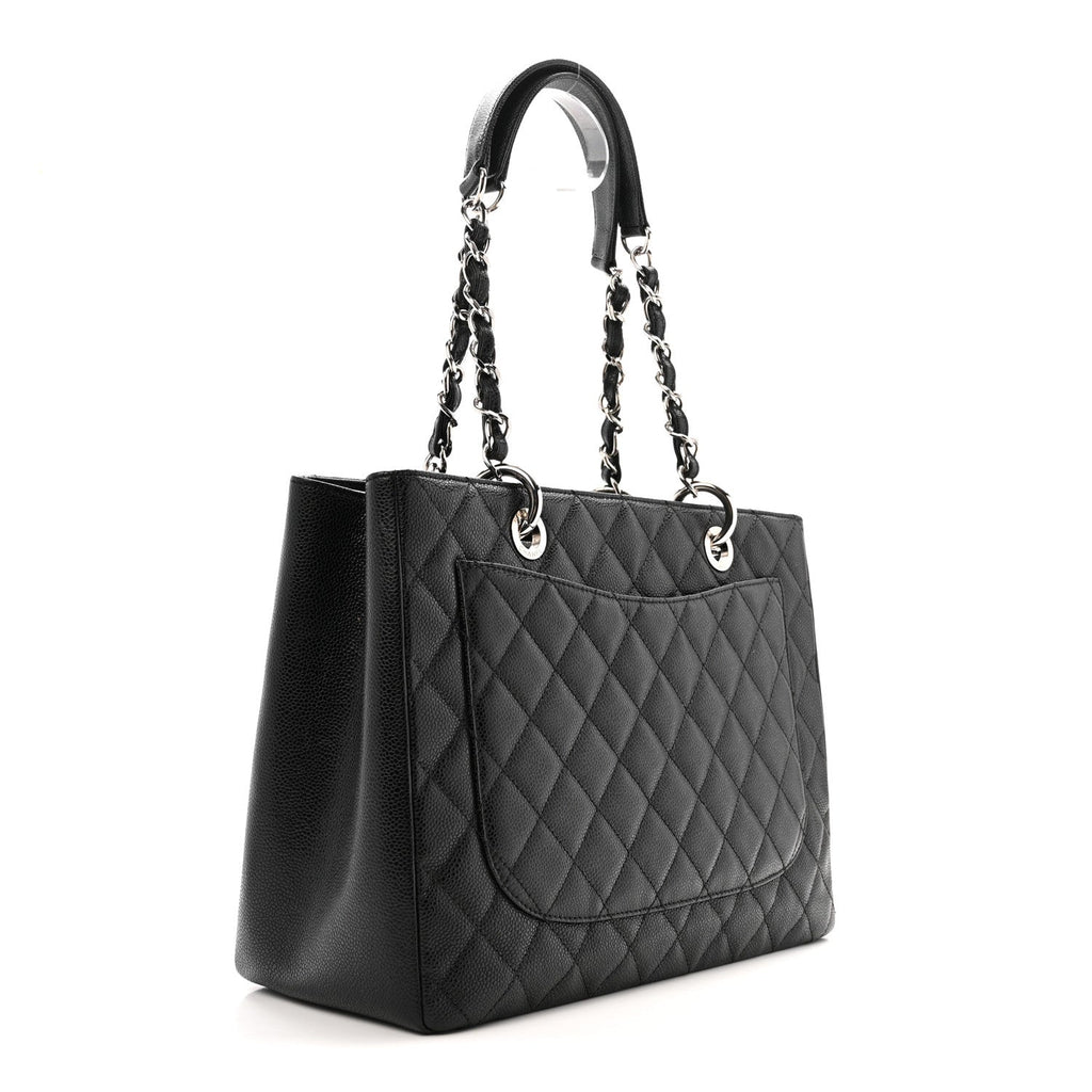 Caviar Quilted Grand Shopping Tote GST Black