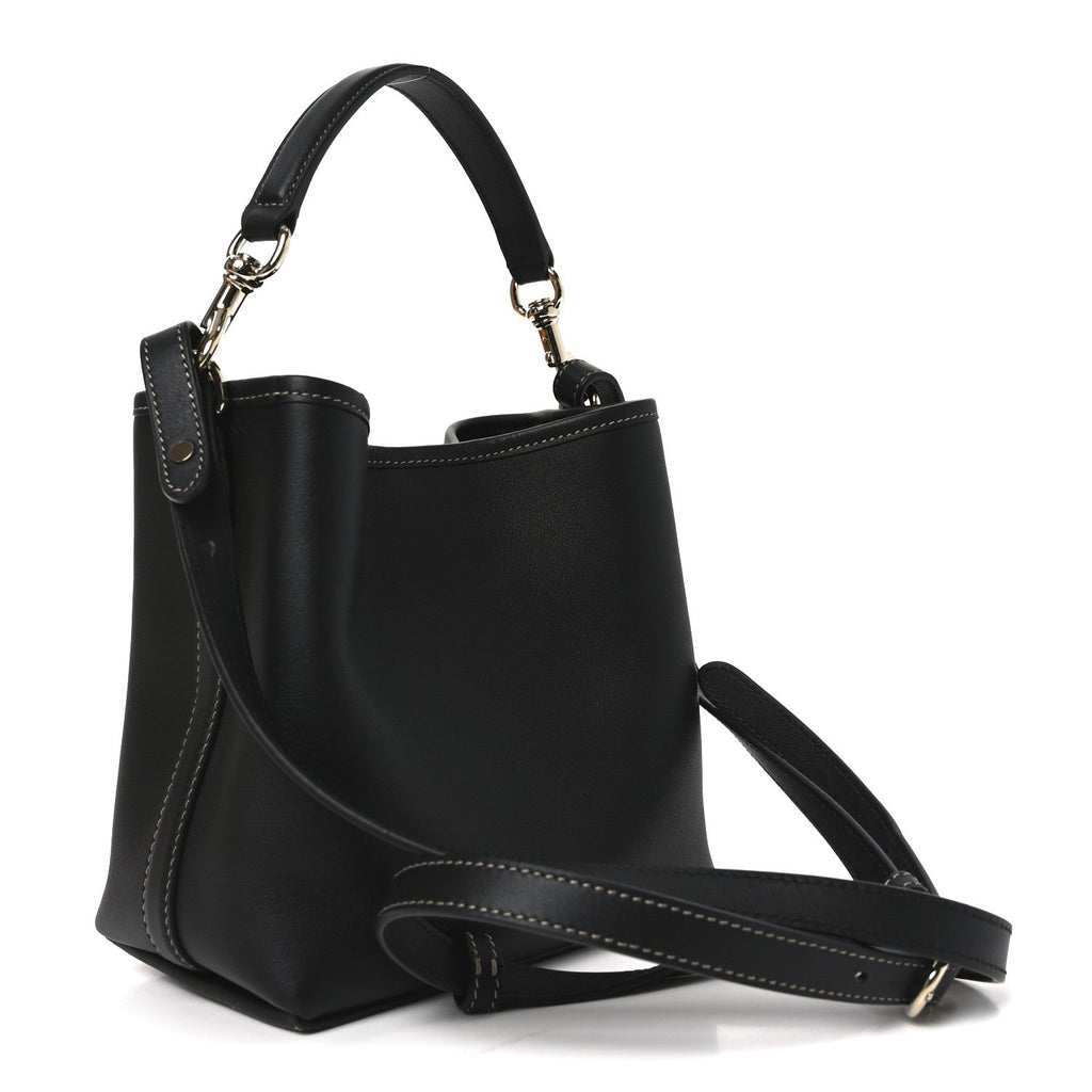 GG Calfskin Emblem Mini Bucket Bag Black