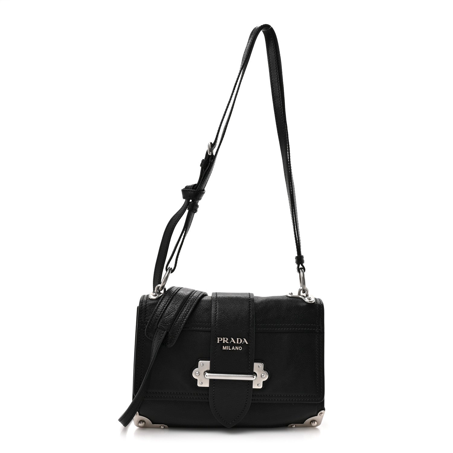 Glace Calf Soft Cahier Bag Black Astrale