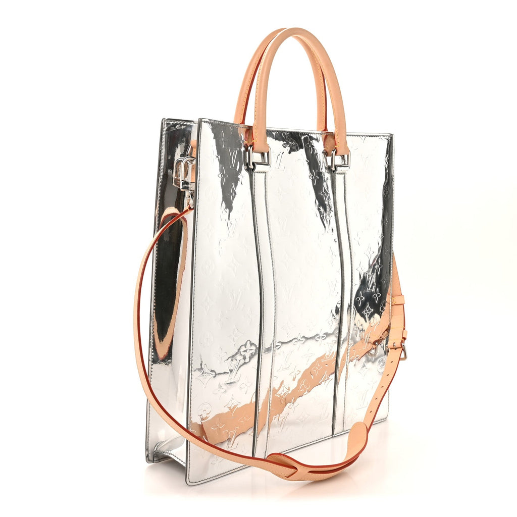 Monogram Mirror Sac Plat NM Silver