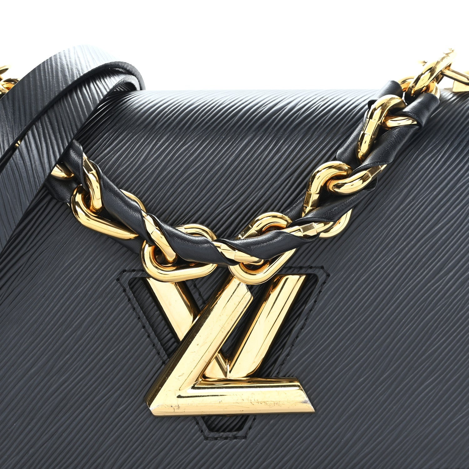 Epi Twist Braided Strap Shoulder Bag MM Black
