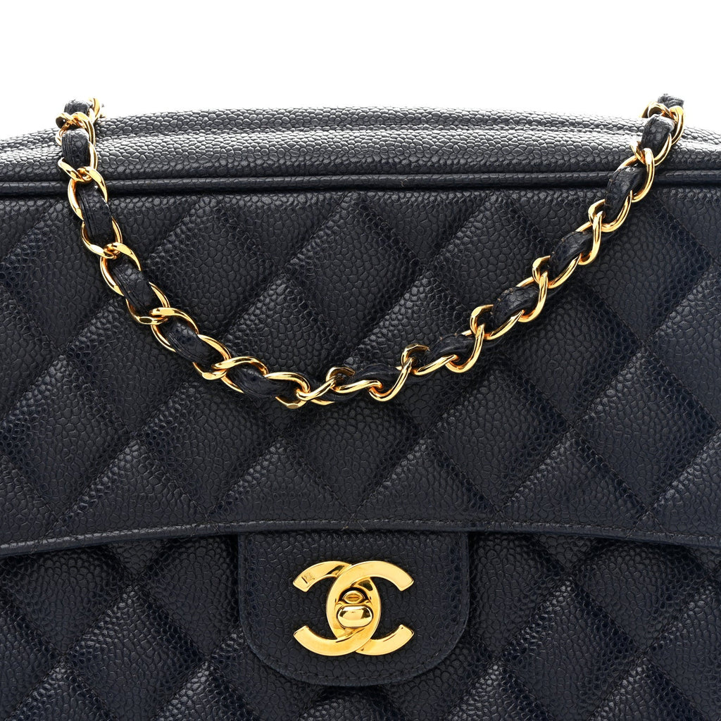 Caviar Quilted CC Shoulder Bag Navy