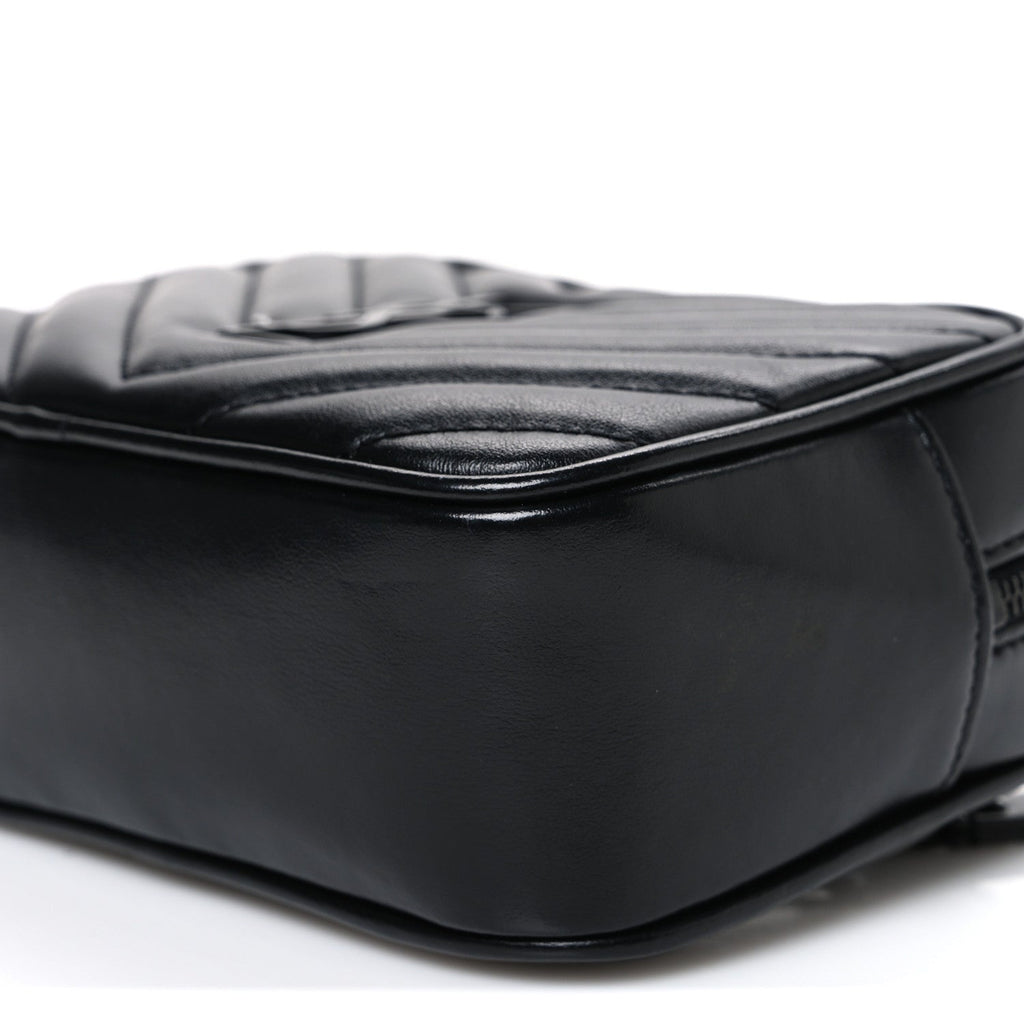 Calfskin Matelasse Monogram Lou Belt Bag Black
