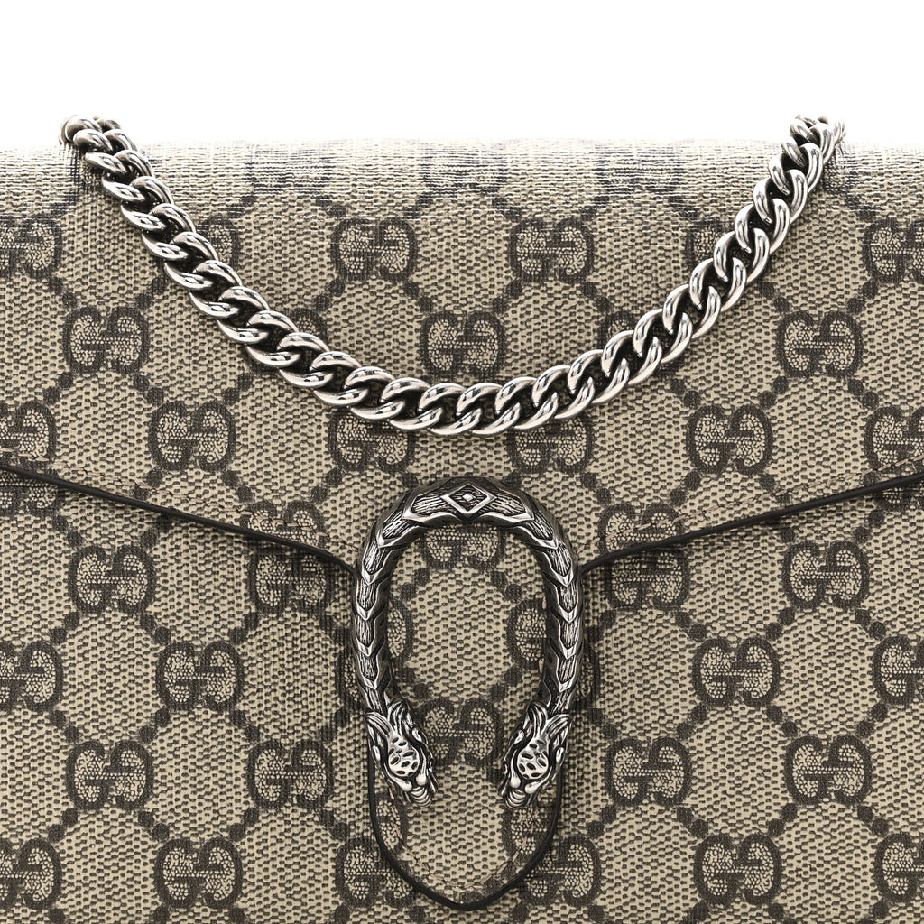 GG Supreme Monogram Mini Dionysus Chain Wallet Beige Taupe