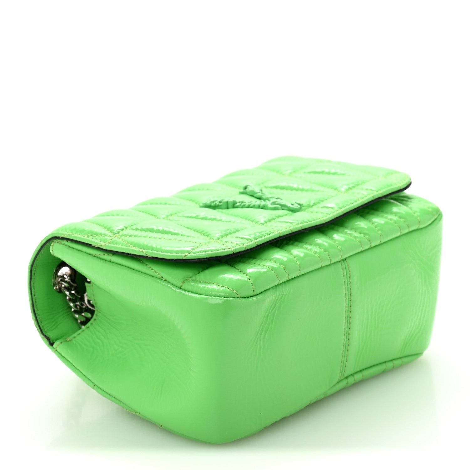 Patent Quilted Virtus Shoulder Bag Mint