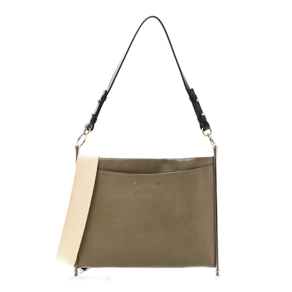 Smooth Calfskin Medium Roy Clutch Merino Grey