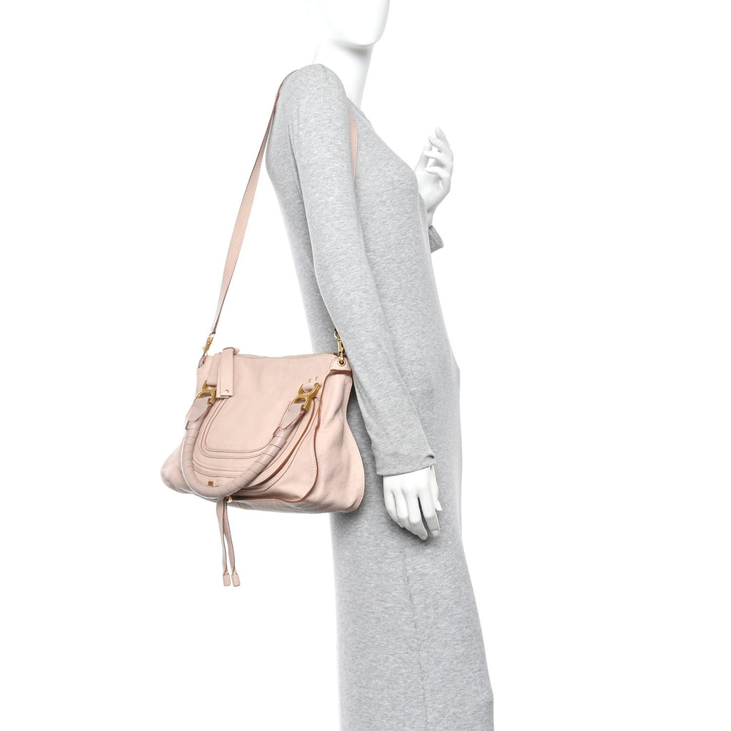 Calfskin Medium Marcie Satchel Blush Nude