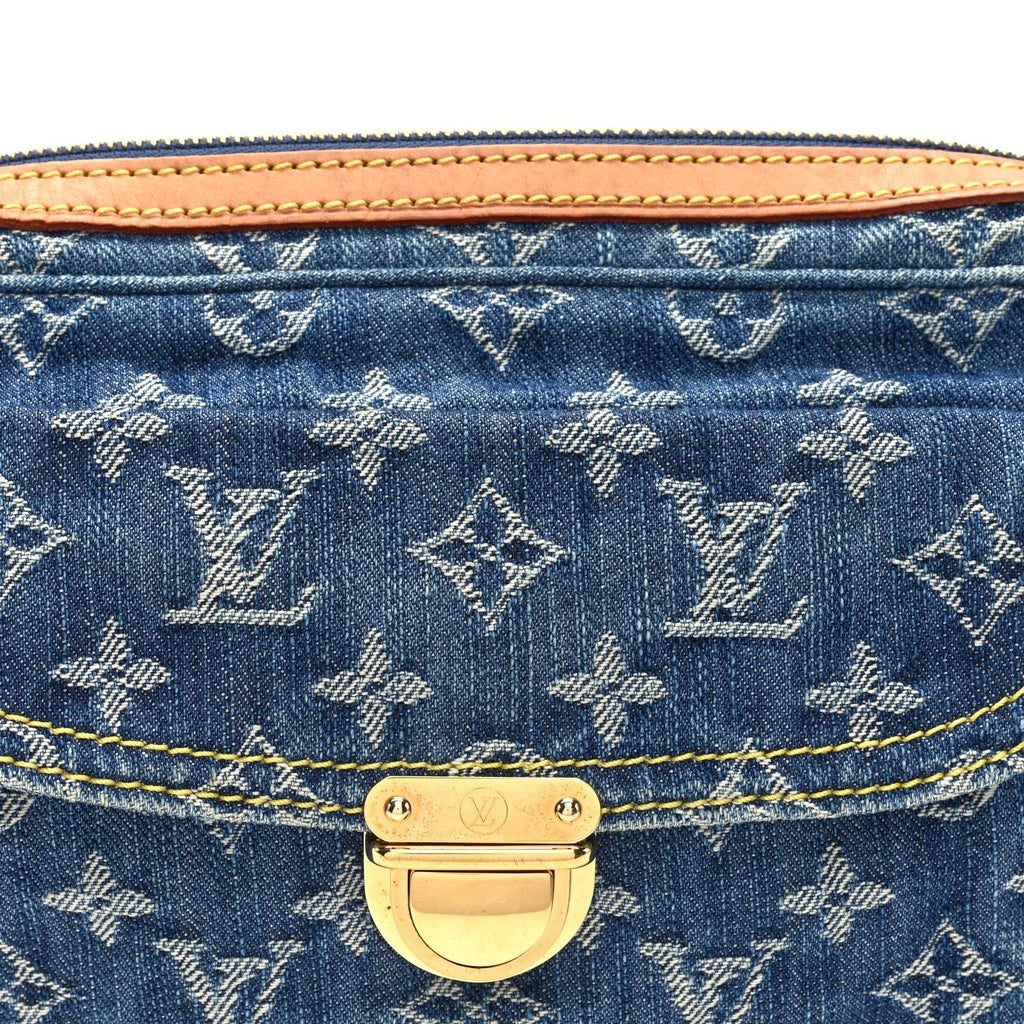 Monogram Denim Bum Bag Blue