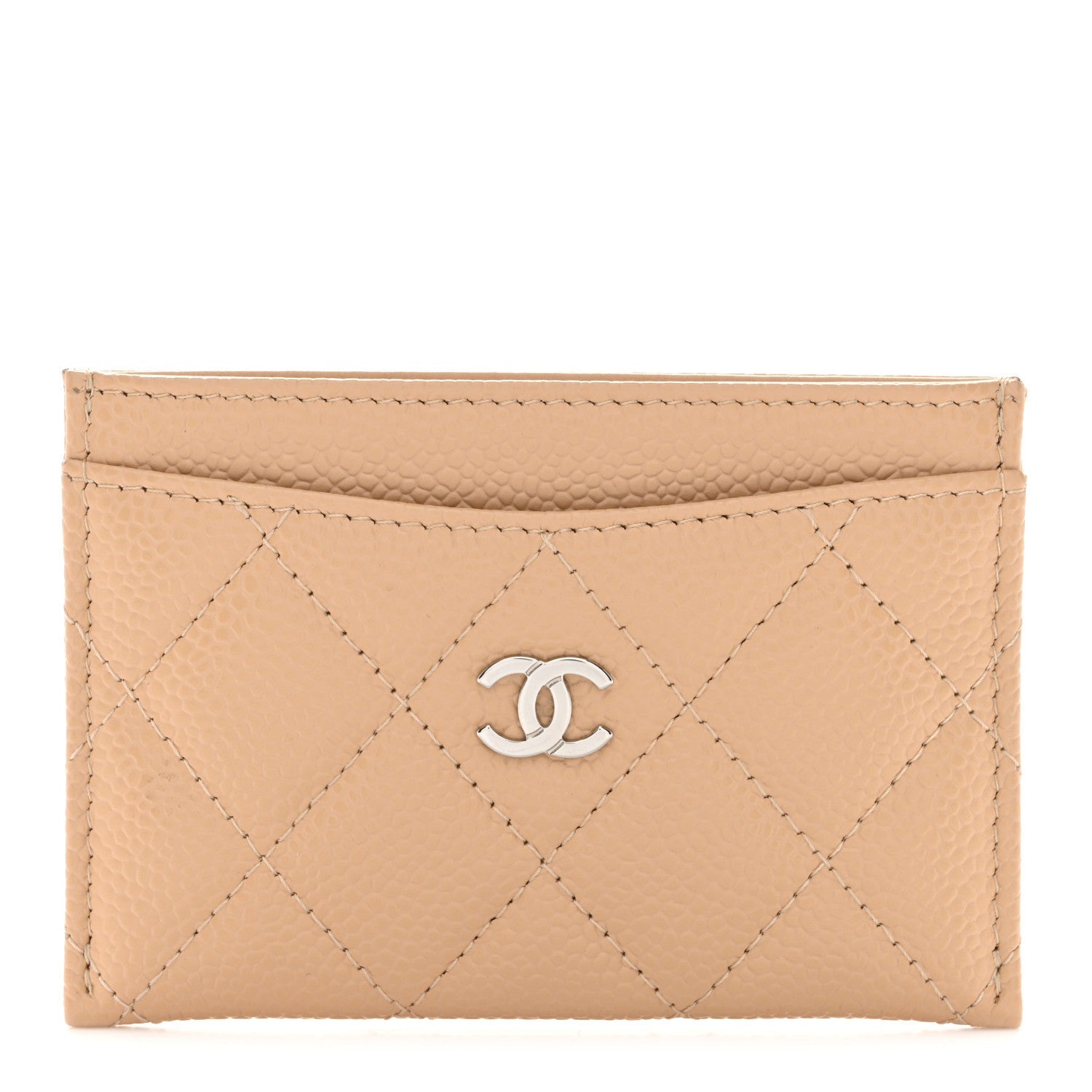 Caviar Quilted  Holder Beige