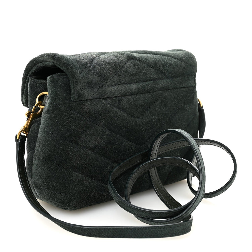 Suede Y Quilted Monogram Toy Loulou Crossbody Bag Dark Forest