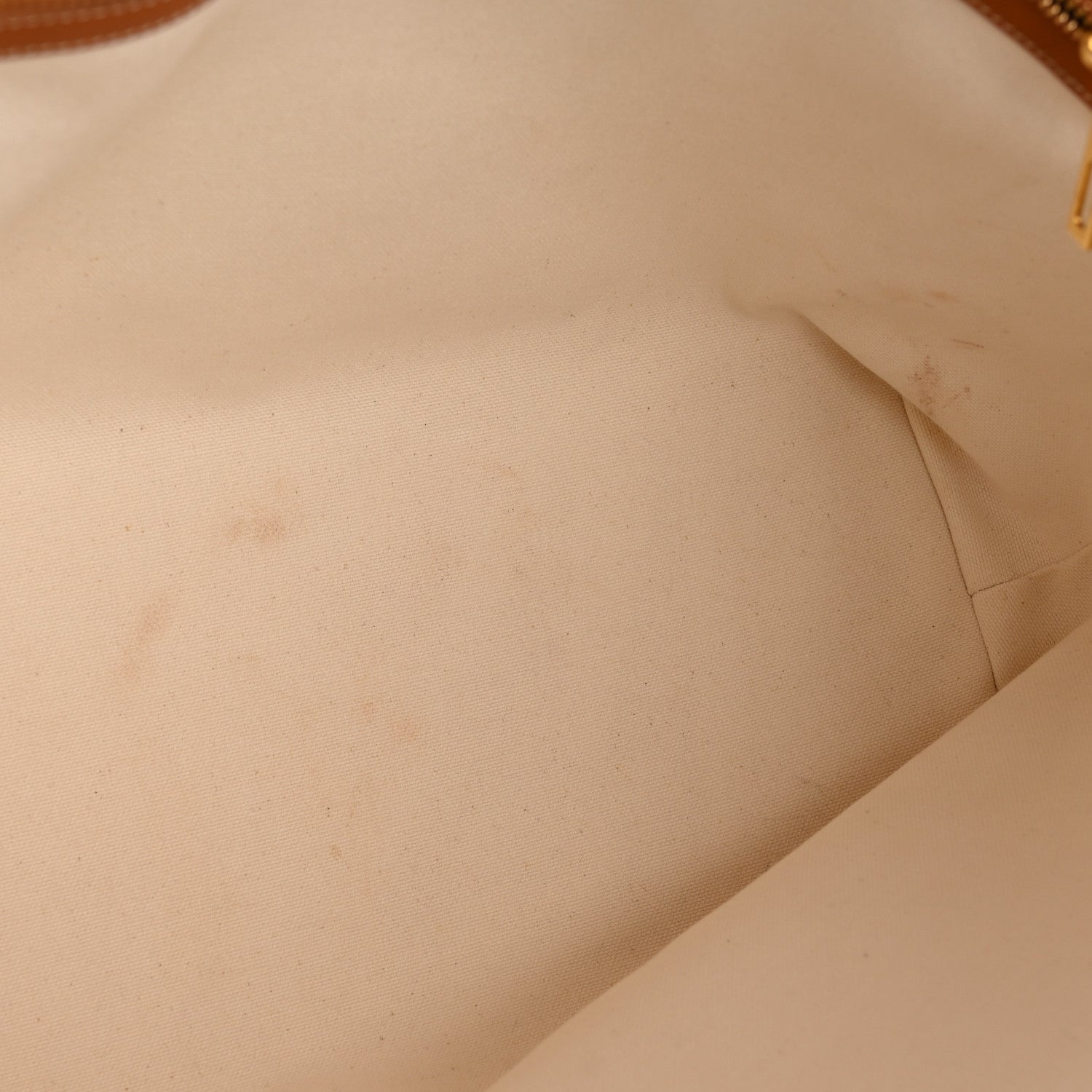 Canvas Calfskin Horizontal Cabas Natural Tan