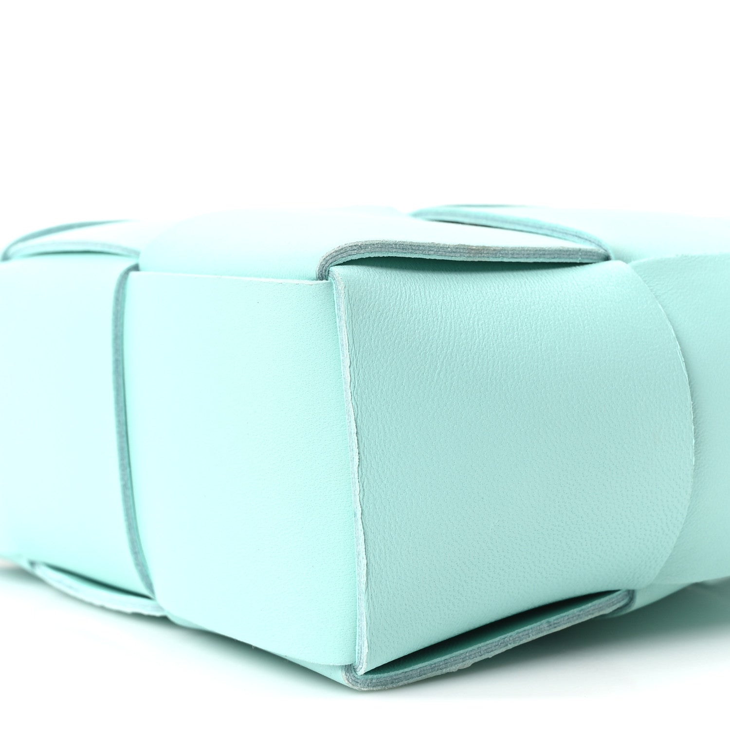 Grained Calfskin Maxi Intrecciato Small Arco Tote Pale Blue