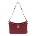 Lambskin Quilted Small CC Links Hobo Burgundy