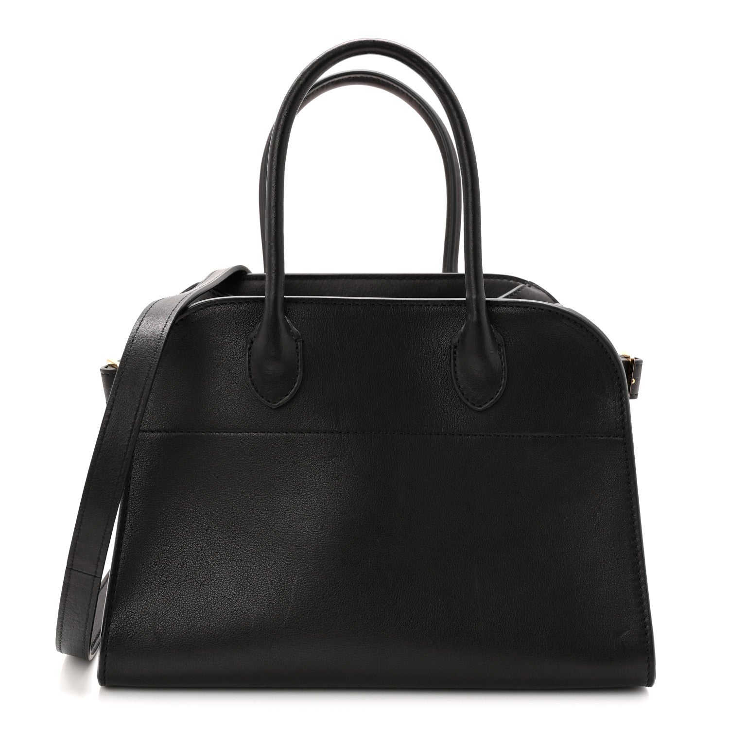 Polished Saddle Calfskin Soft Margaux 10 Bag Black
