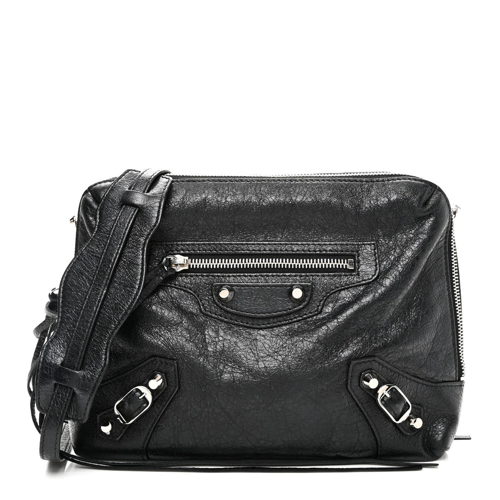 Agneau Classic Hardware XS Reporter Crossbody Black