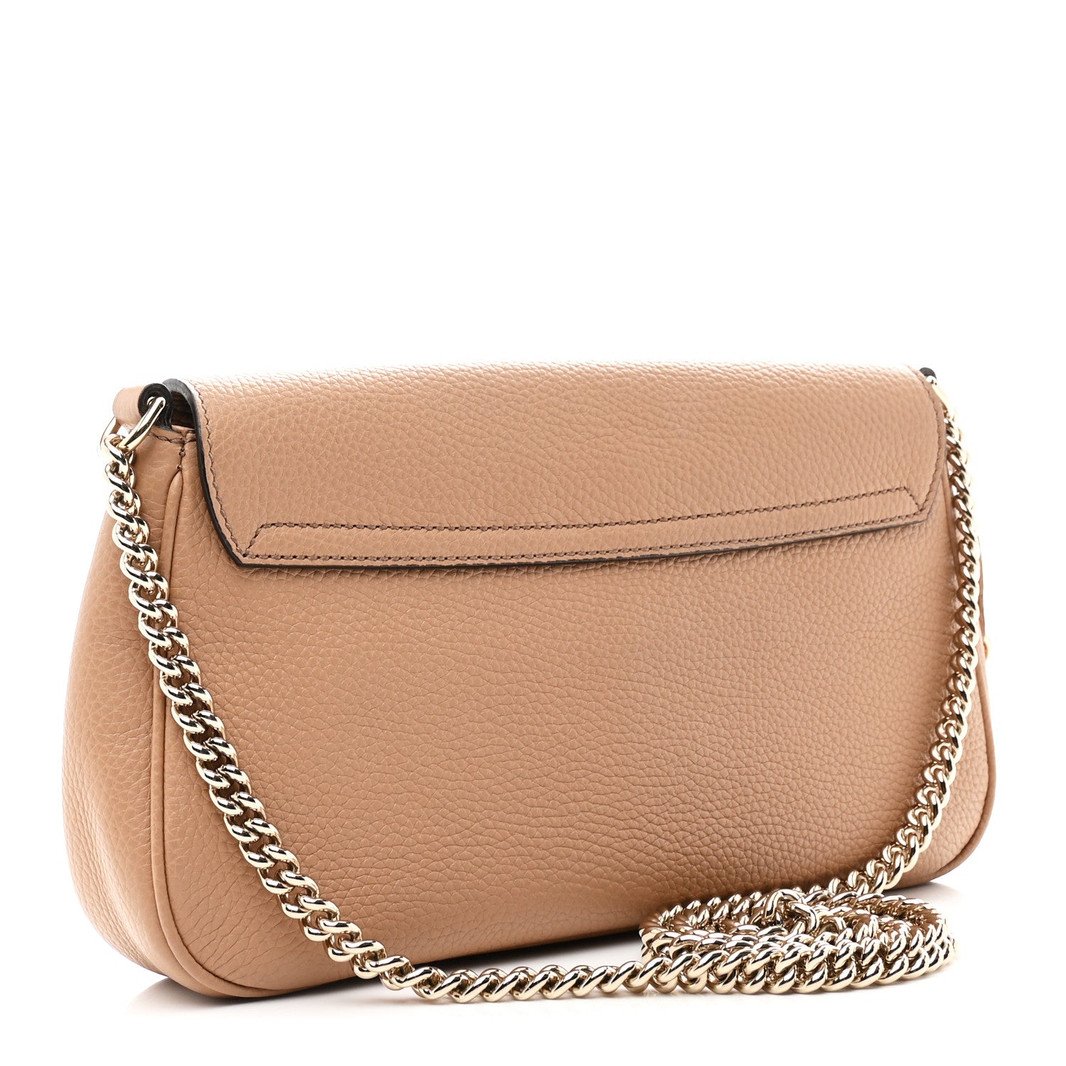 Pebbled Calfskin Medium Soho Flap Crossbody Camelia