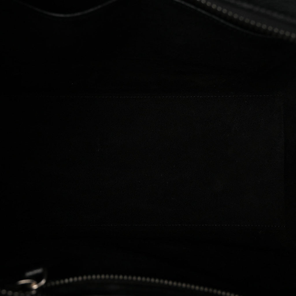 Drummed Calfskin Micro Luggage Black