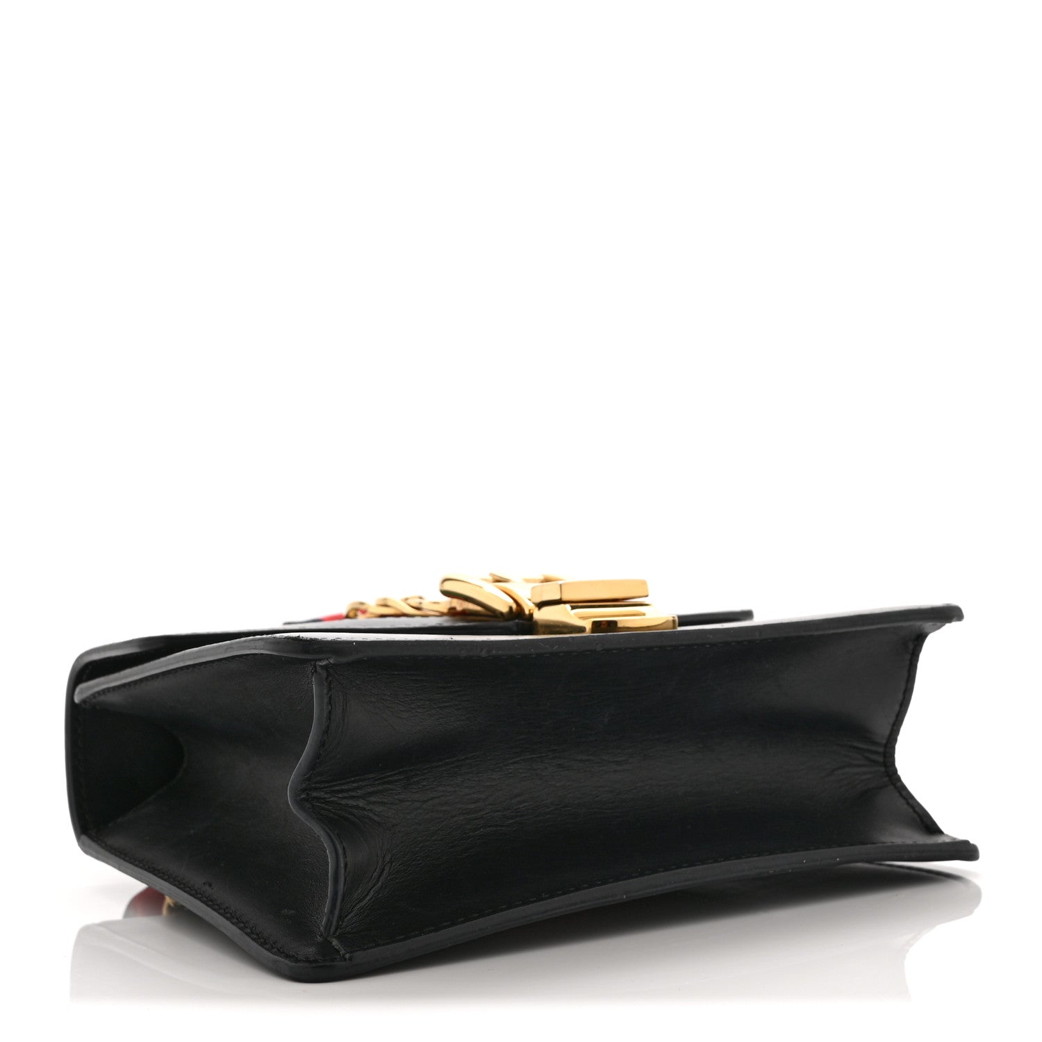 Calfskin Mini Sylvie Chain Shoulder Bag Black