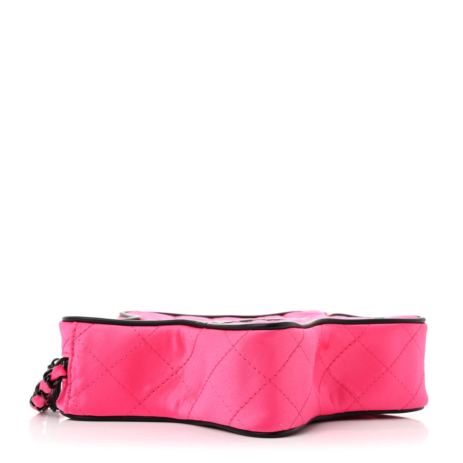 Satin Quilted Walk of Fame Star Bag Fuchsia Black