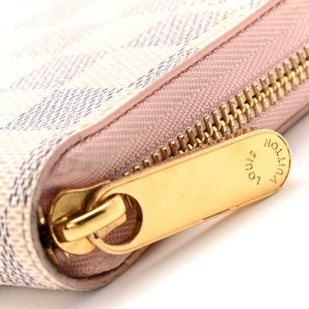 Damier Azur Zippy Wallet Rose Ballerine