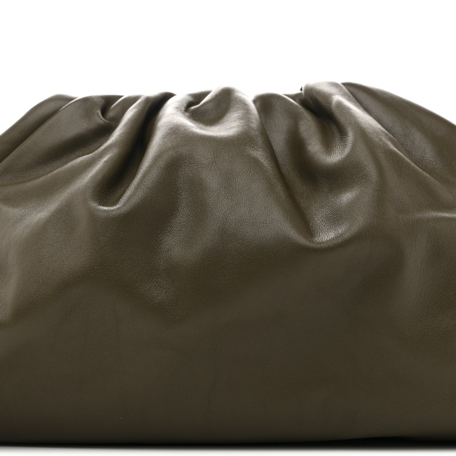 Smooth Butter Calf The Pouch Oversized Clutch Kaki Fondent
