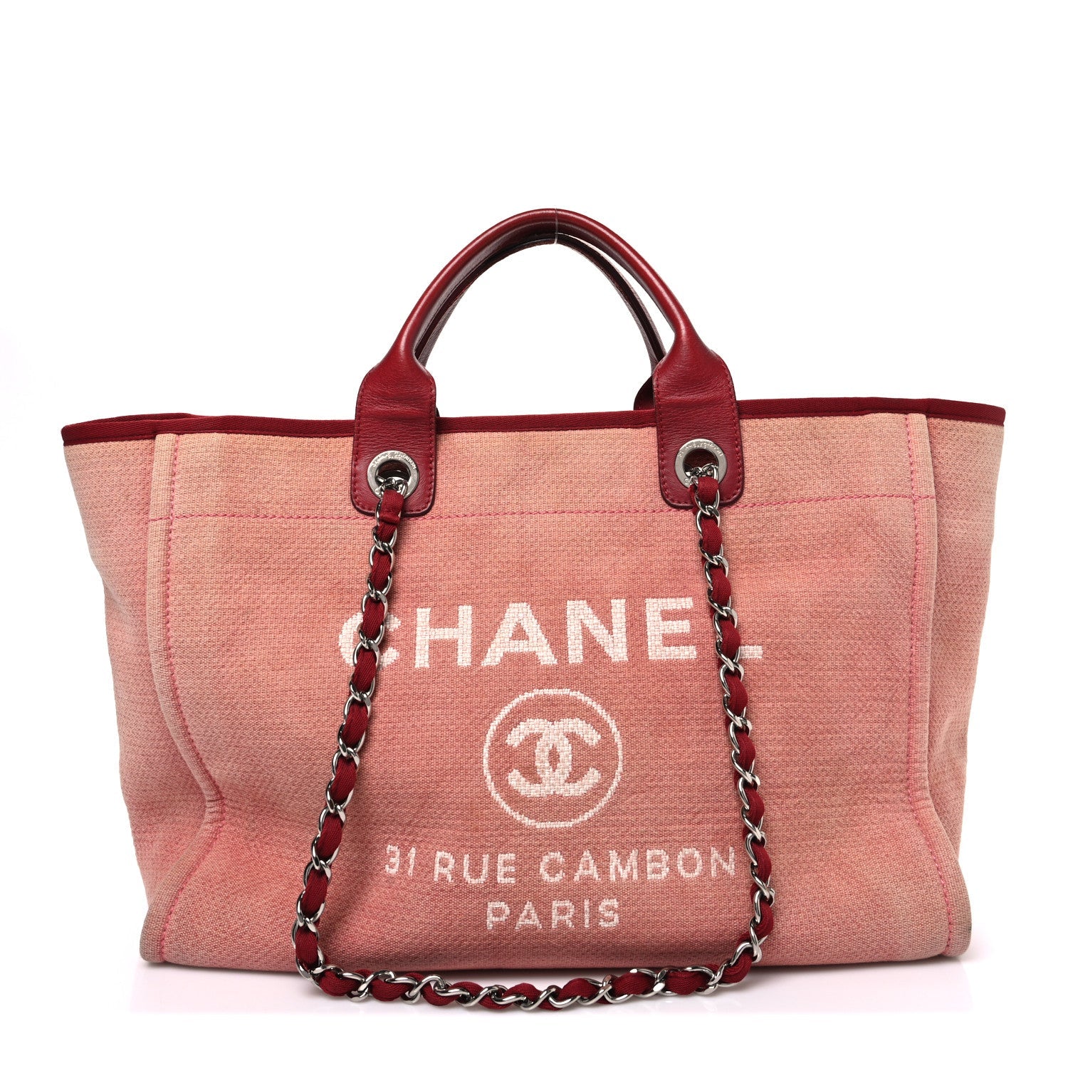 Canvas Large Deauville Tote Red