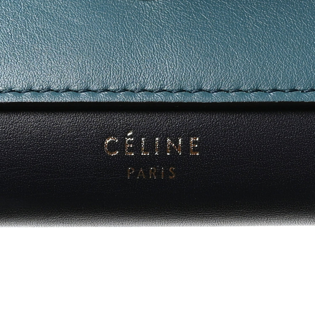 Liege Calfskin Pocket Tri-Fold Multifunction Envelope Flap Wallet Mineral Multicolor