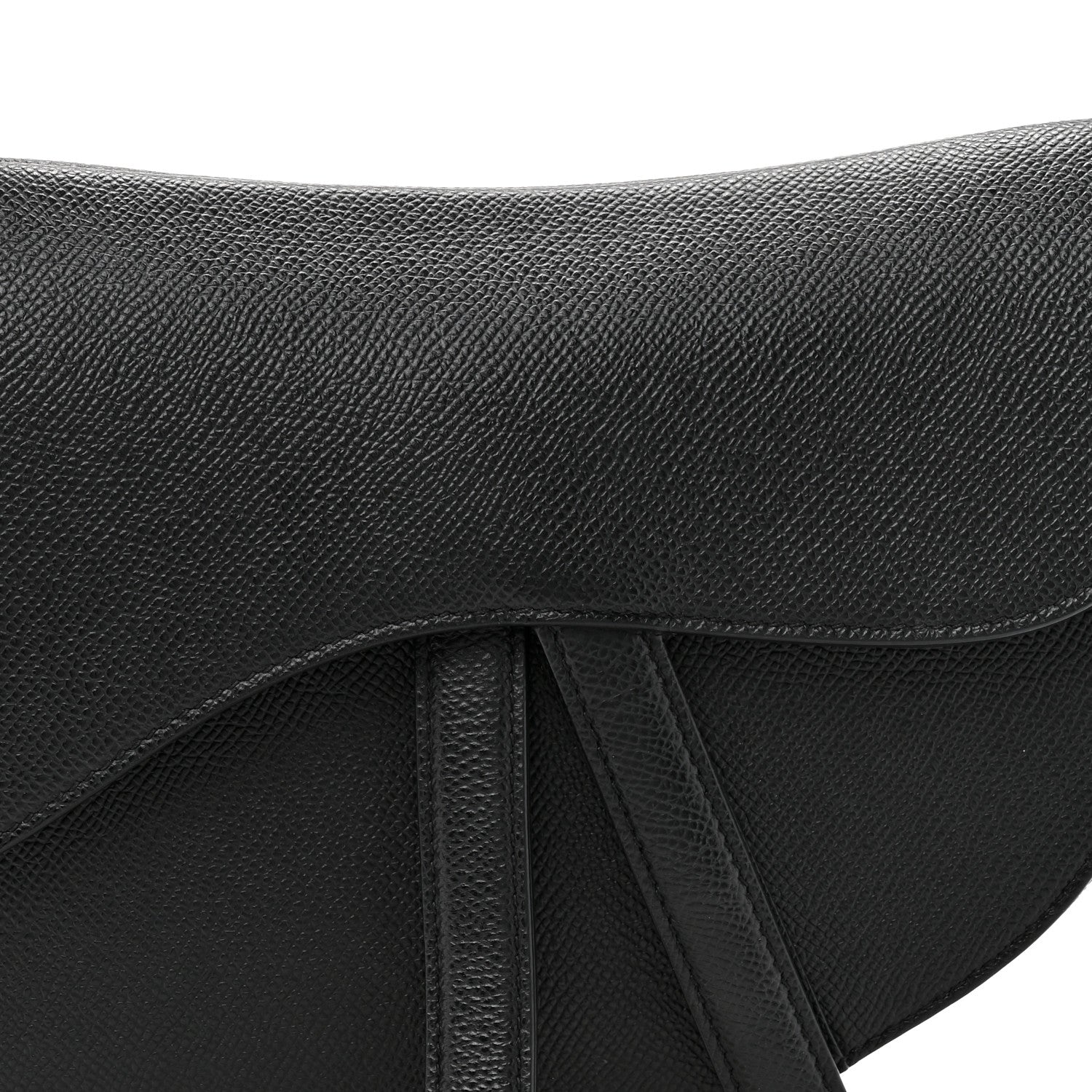 Grained Calfskin Saddle Bag Black
