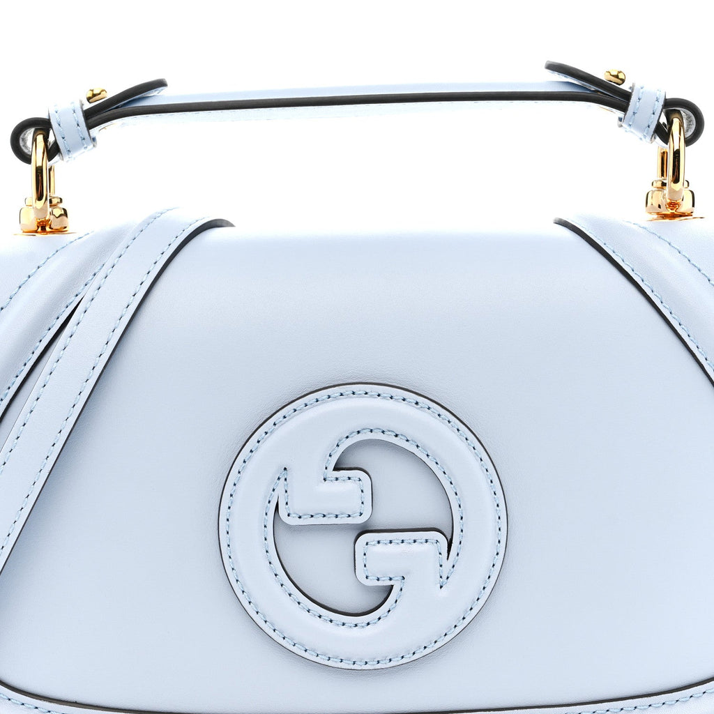 Roxy Calfskin Medium Blondie Top Handle Bag Cloudy Blue