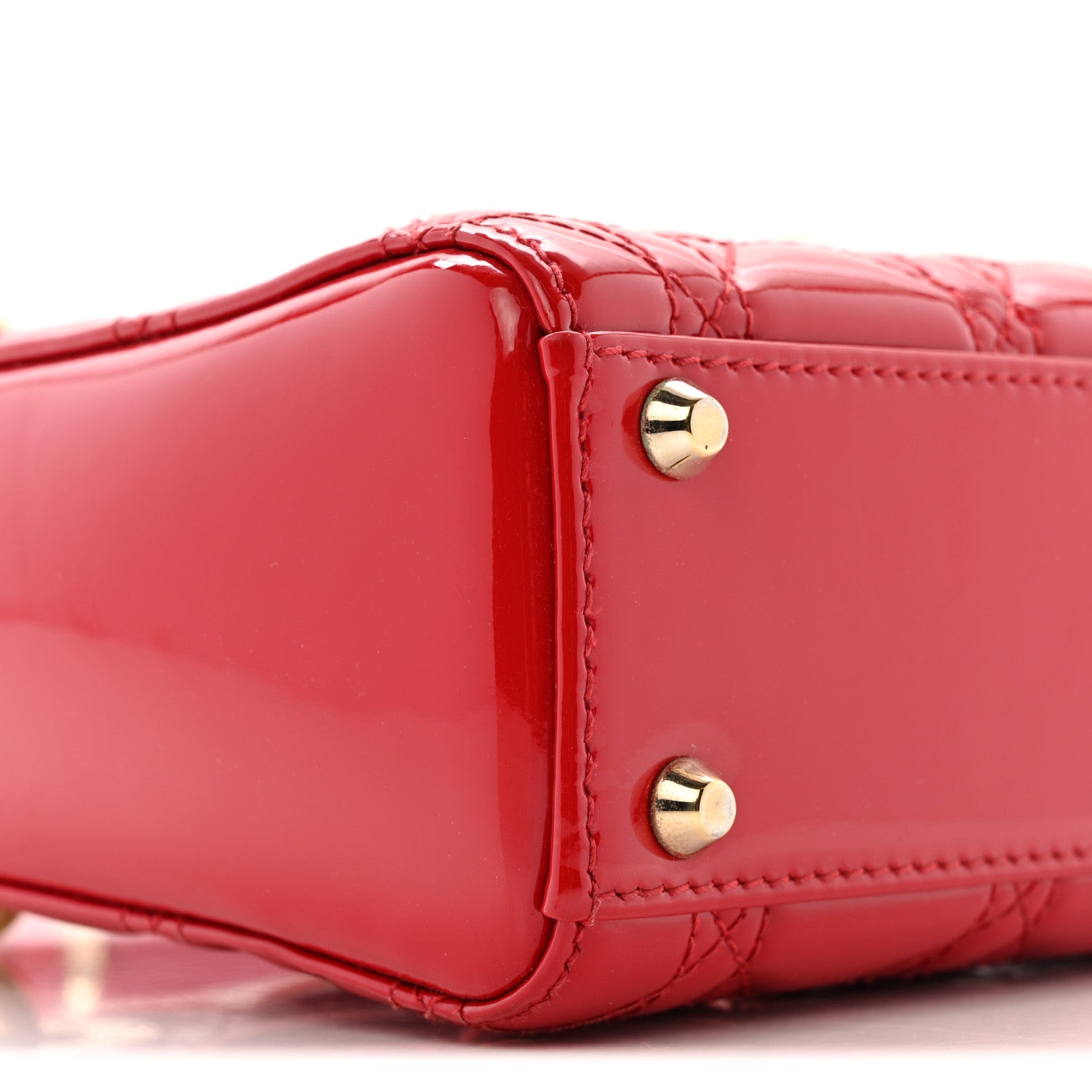 Patent Cannage Mini Lady Dior Red