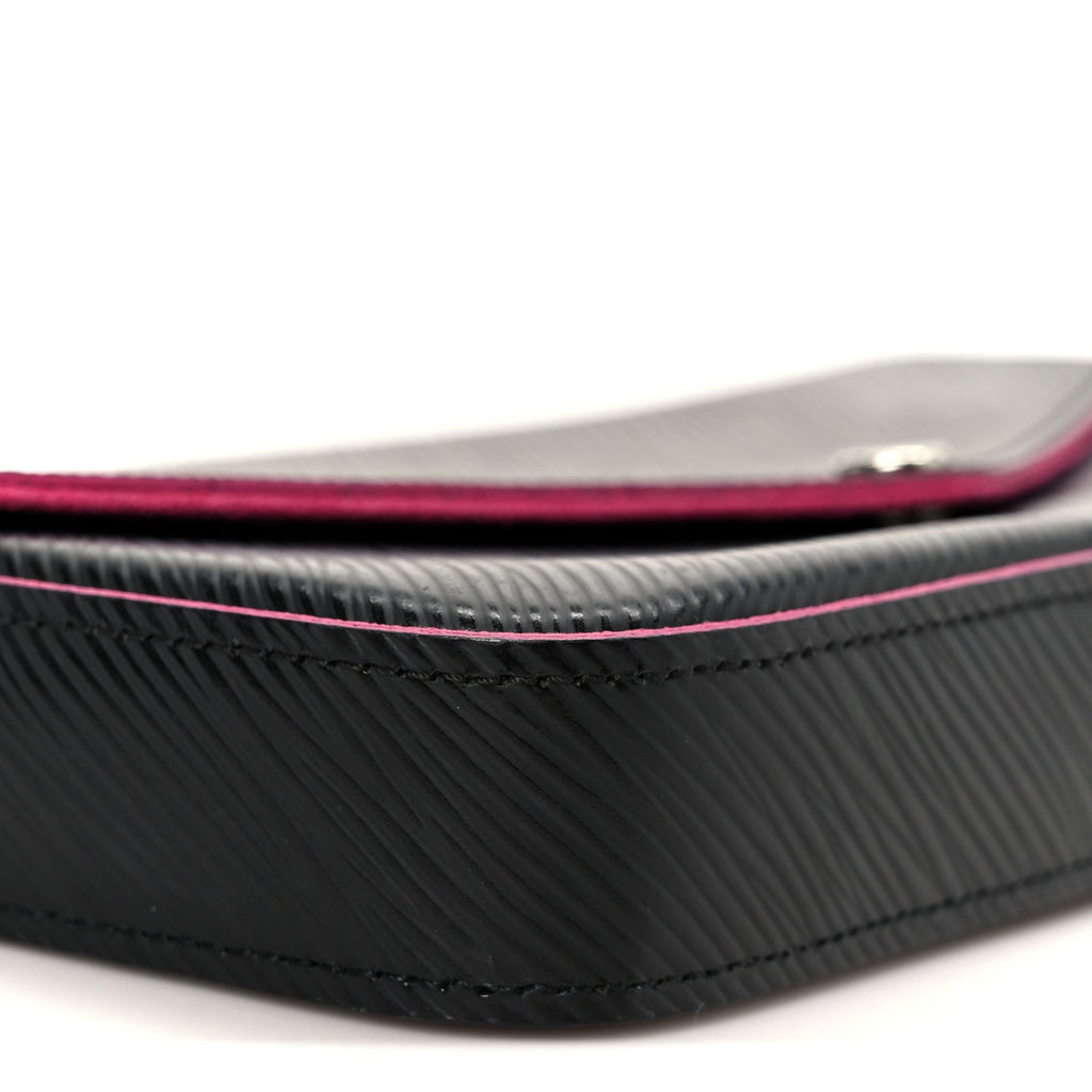 Epi Pochette Felicie Black Hot Pink