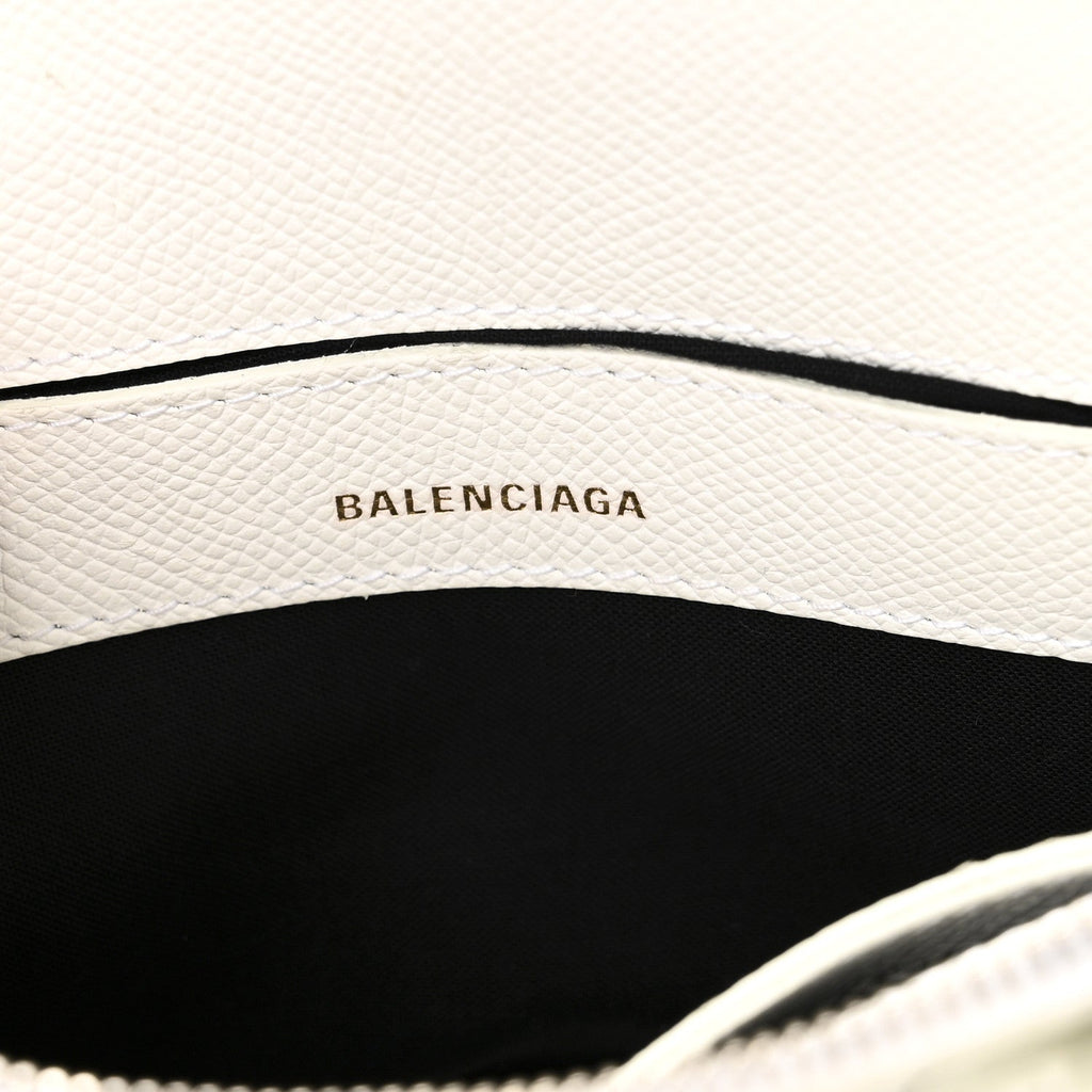 Grained Calfskin XXS Ville Top Handle Bag White Black