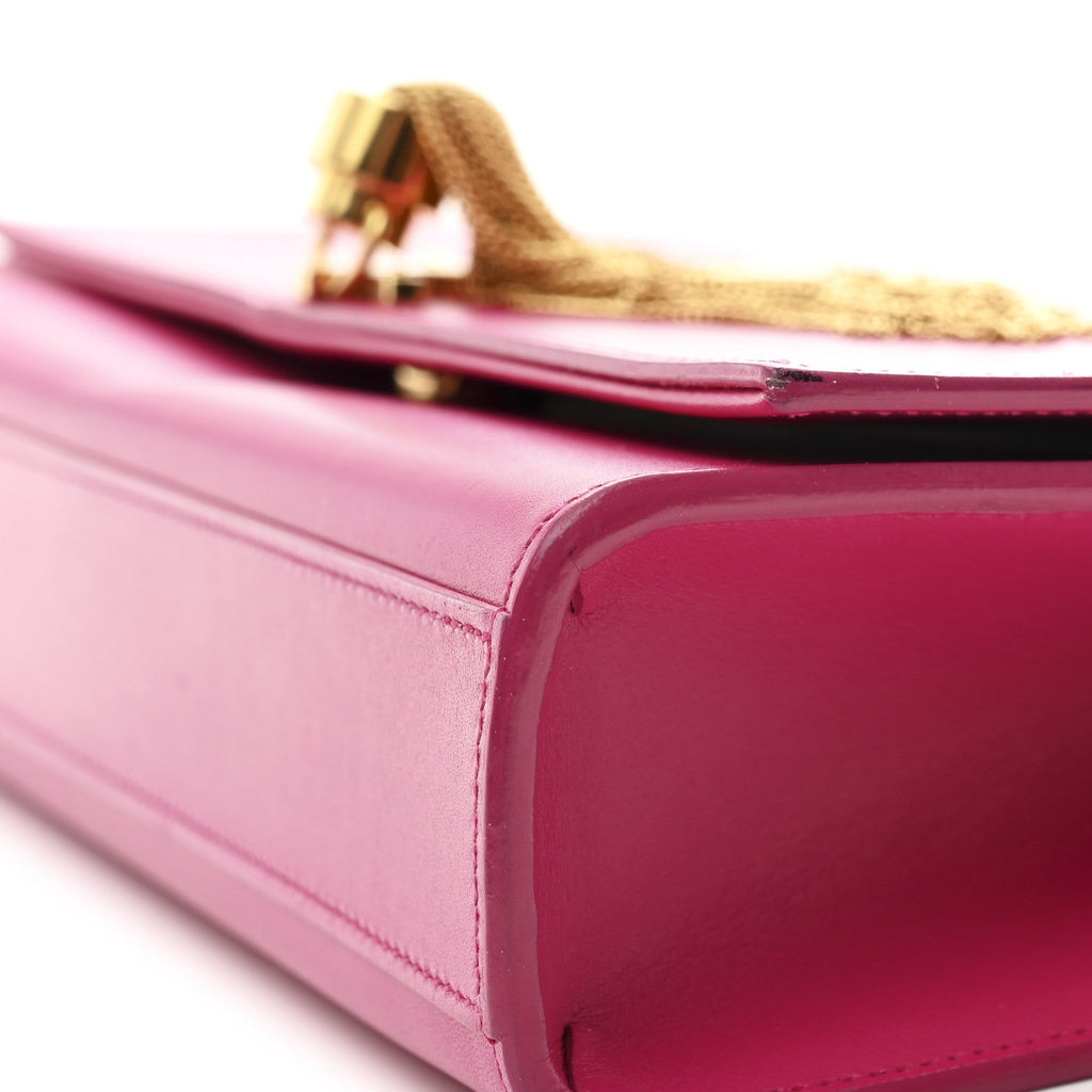 Smooth Calfskin Medium Classic Monogram Kate Tassel Satchel Fuchsia