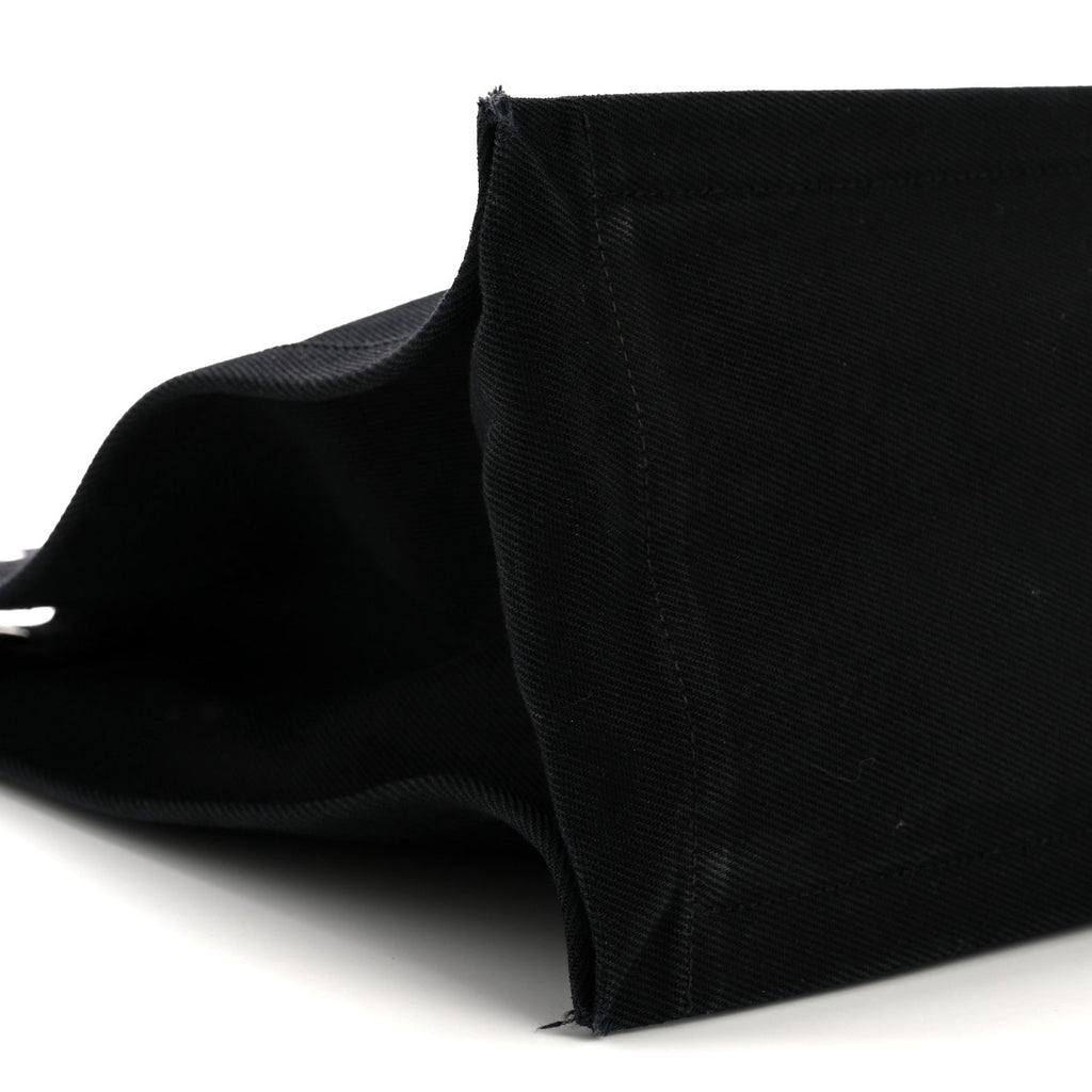 Linen Calfskin Rive Gauche Tote Black