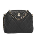 Caviar Quilted Classic Clutch With Chain Black