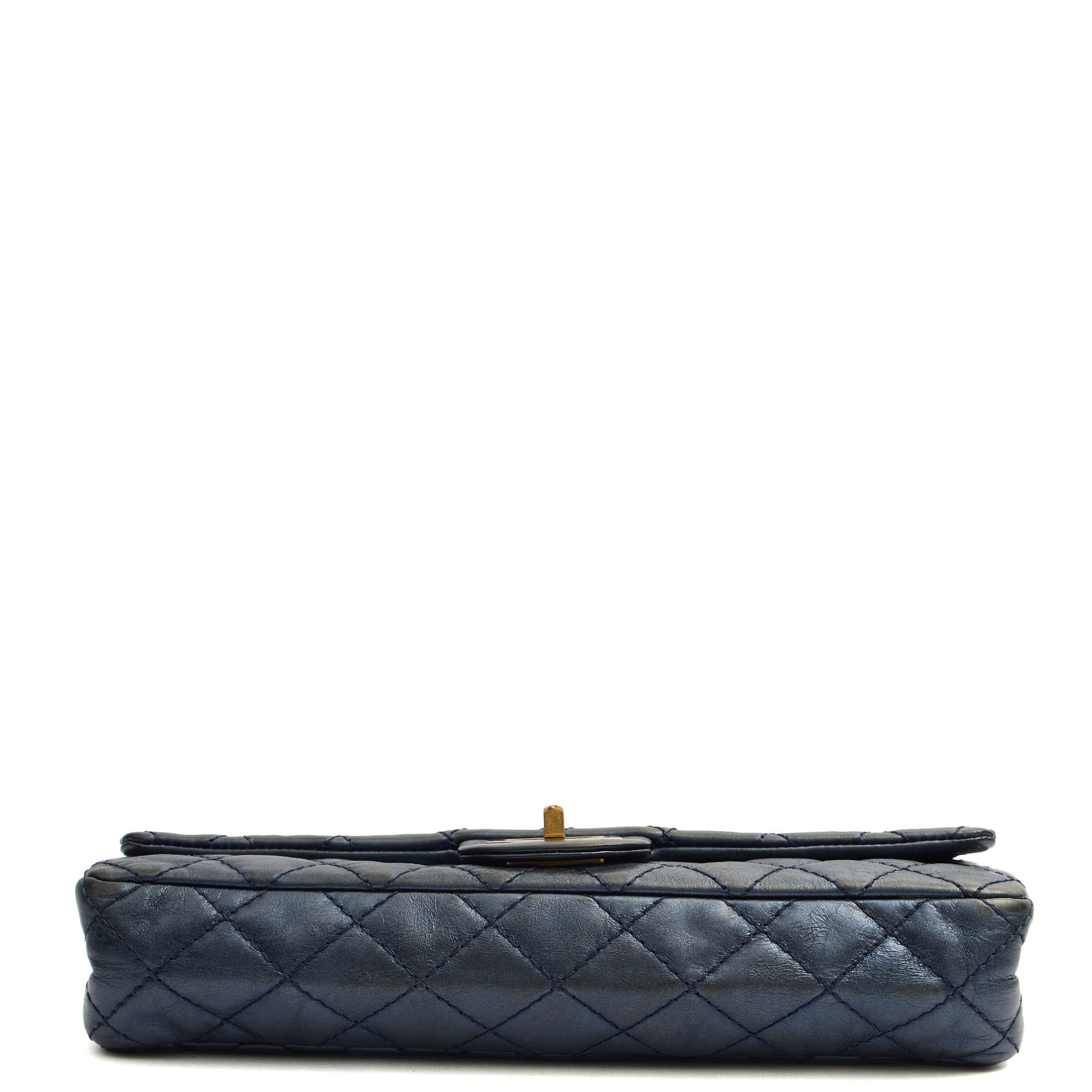 Chanel Shoulder Bag 2.55 Reissue East West Clutch in Blue, Crinkled Calfskin Leather