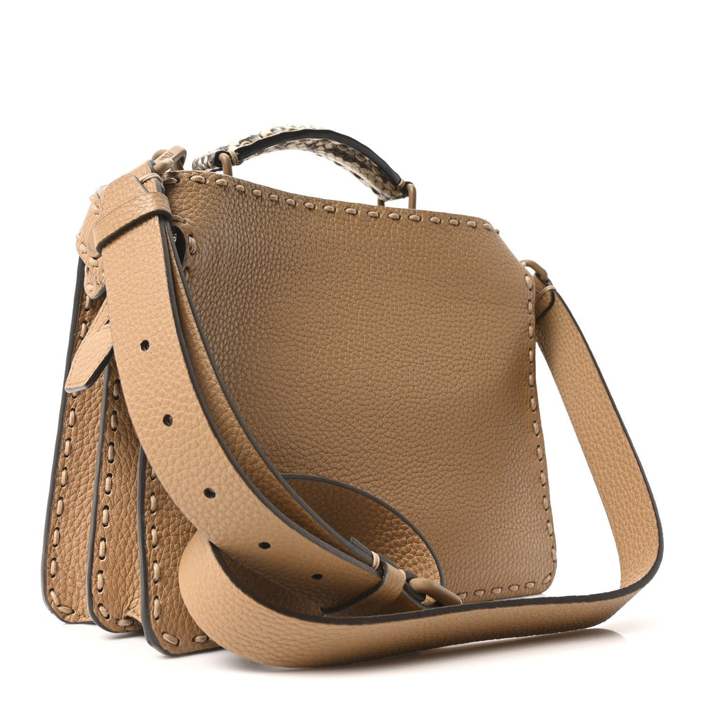 Cuoio Romano Vitello Elaphe Cover Sellerissima Monochrome Mini Peekaboo I SEE U Satchel Cammello