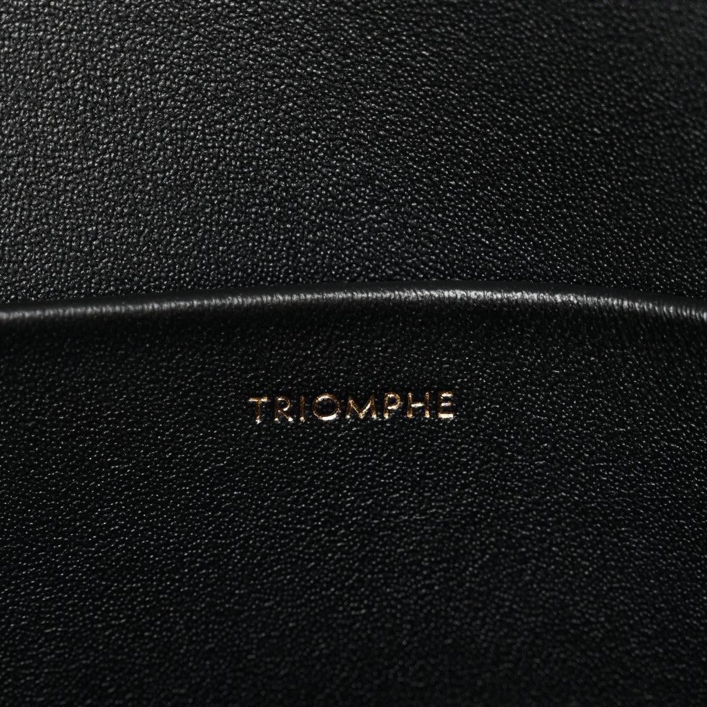 Shiny Calfskin Triomphe Shoulder Bag Black