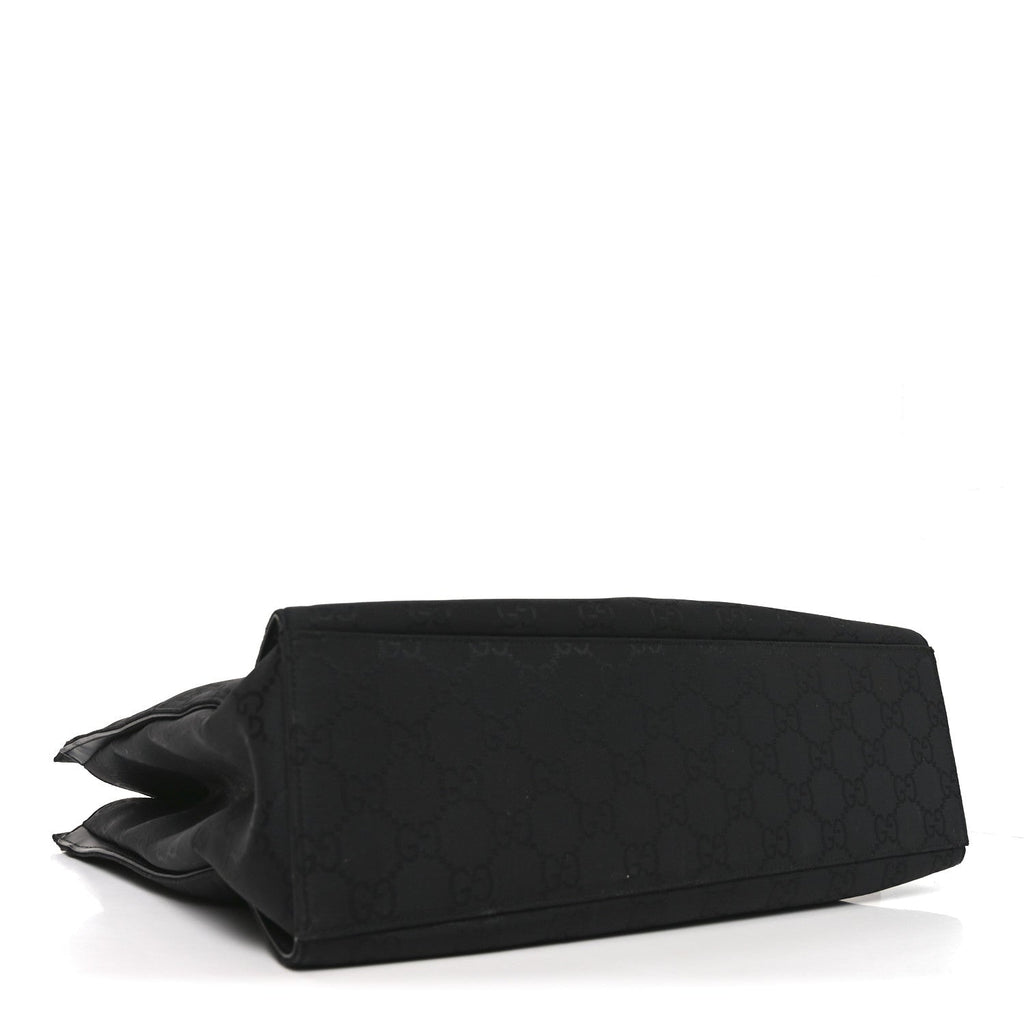 Nylon Monogram Large Bamboo Shopper Tote Black