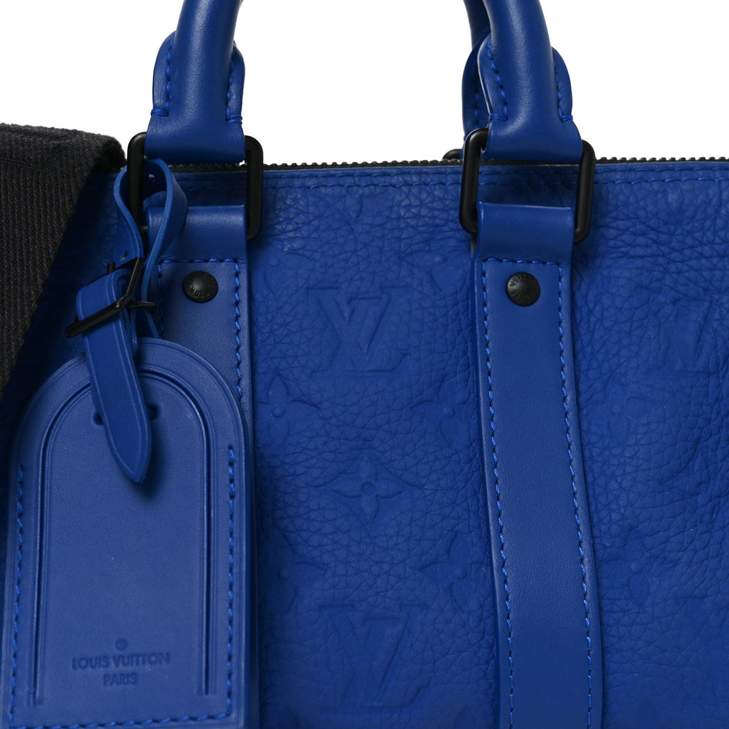 Monogram Taurillon Keepall Bandouliere 25 Racing Blue