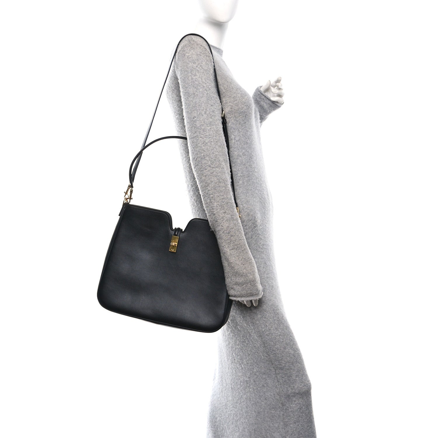 Smooth Calfskin Medium Camille 16 Soft Bag Black